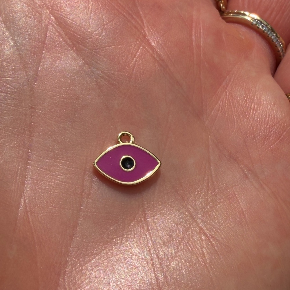 Pink evil eye pendant